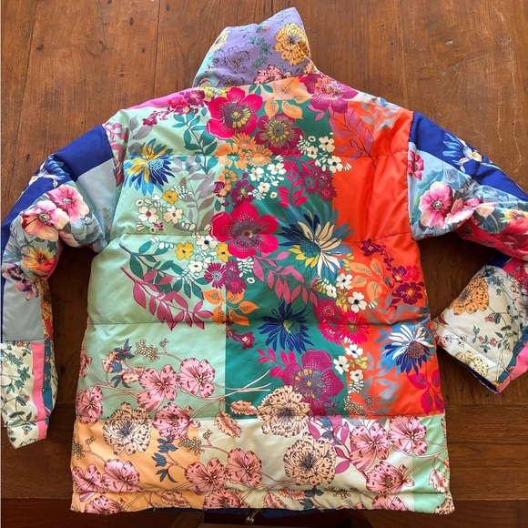 Johnny Was Reversible Multi-color Floral Puffer Jacket - Picture 2 of 8